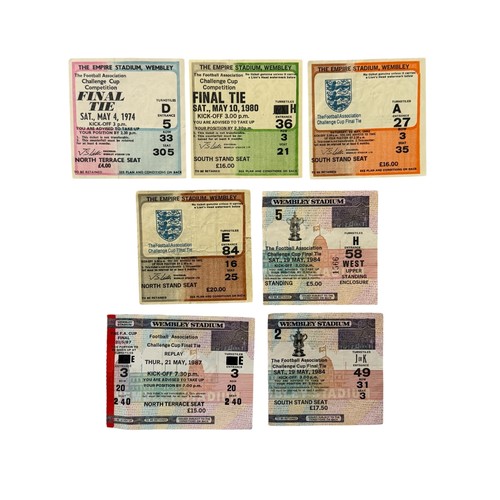 35 - COLLECTION OF FA CUP FINAL FOOTBALL TICKET STUBS, 1974/80/82 x2/84 x2/87 PROTOTYPE/ UNUSED REPLAY.
