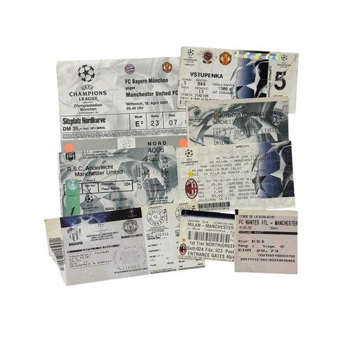 47 - COLLECTION OF MANCHESTER UNITED EUROPEAN AWAY FOOTBALL TICKET STUBS, 8 IN TOTAL, BURSASPOR/ JUVENTUS... 