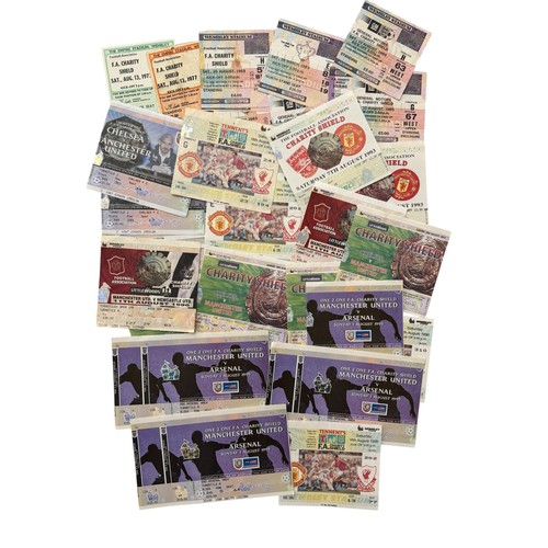 51 - COLLECTION OF MANCHESTER UNITED FA CHARITY SHIELD FOOTBALL TICKET STUBS, 32 IN TOTAL, DUPLICATION NO... 