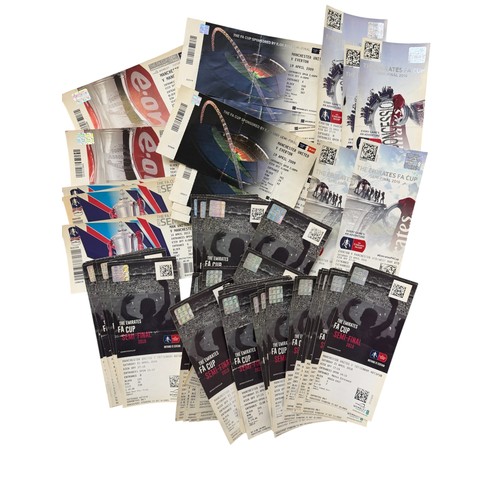 53 - COLLECTION OF MANCHESTER UNITED 2010s FA CUP SEMI-FINAL FOOTBALL TICKET STUBS, 62 IN TOTAL, HEAVY DU... 