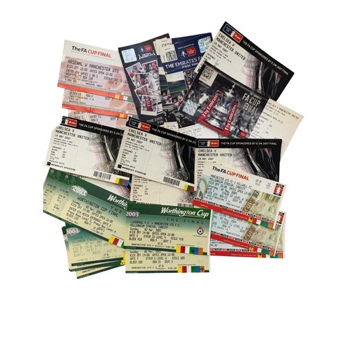 55 - COLLECTION OF MANCHESTER UNITED FA/ LEAGUE CUP FINAL FOOTBALL TICKET STUBS, 24 IN TOTAL, DUPLICATION... 