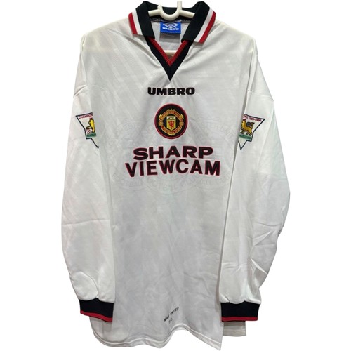 56 - MATCHWORN DAVID BECKHAM MANCHESTER UNITED 1996/97 LONG SLEEVE AWAY FOOTBALL SHIRT, EXTREMELY SCARCE ... 