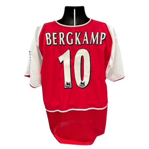 57 - DENNIS BERGKAMP 2002-04 ARSENAL MATCH WORN FOOTBALL SHIRT, SHORT SLEEVED RED SHIRT, PREMIER LEAGUE P... 