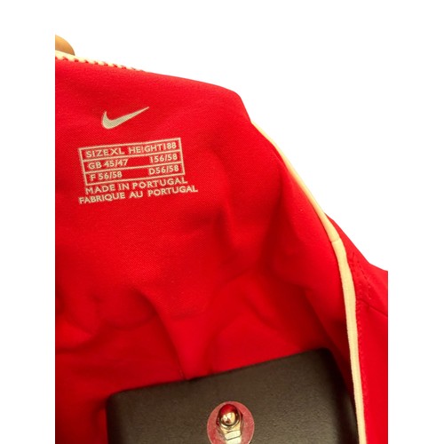 57 - DENNIS BERGKAMP 2002-04 ARSENAL MATCH WORN FOOTBALL SHIRT, SHORT SLEEVED RED SHIRT, PREMIER LEAGUE P... 