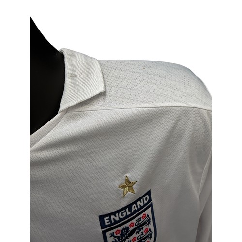 60 - PETER CROUCH 2006 ENGLAND V ANDORRA MATCH ISSUED FOOTBALL SHIRT, LONG SLEEVED WHITE HOME SHIRT, EURO... 