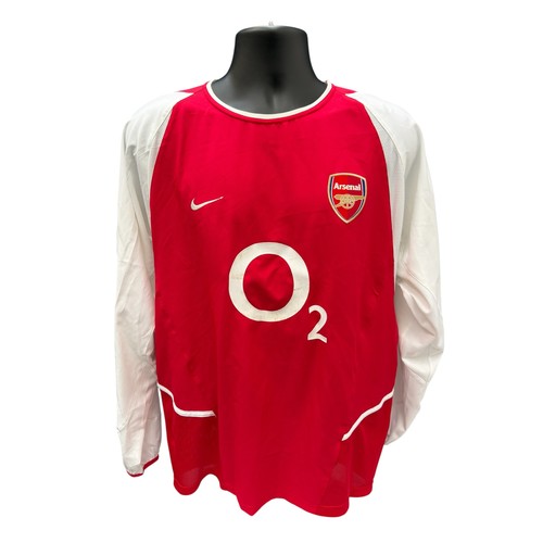 58 - RAY PARLOUR 2002-04 ARSENAL MATCH WORN FOOTBALL SHIRT, LONG SLEEVED RED SHIRT, CHAMPIONS LEAGUE PATC... 
