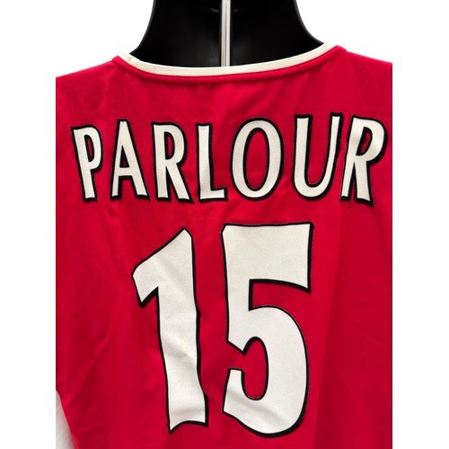 58 - RAY PARLOUR 2002-04 ARSENAL MATCH WORN FOOTBALL SHIRT, LONG SLEEVED RED SHIRT, CHAMPIONS LEAGUE PATC... 