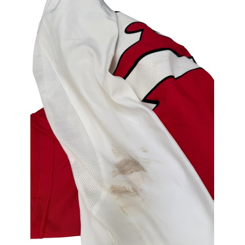 58 - RAY PARLOUR 2002-04 ARSENAL MATCH WORN FOOTBALL SHIRT, LONG SLEEVED RED SHIRT, CHAMPIONS LEAGUE PATC... 