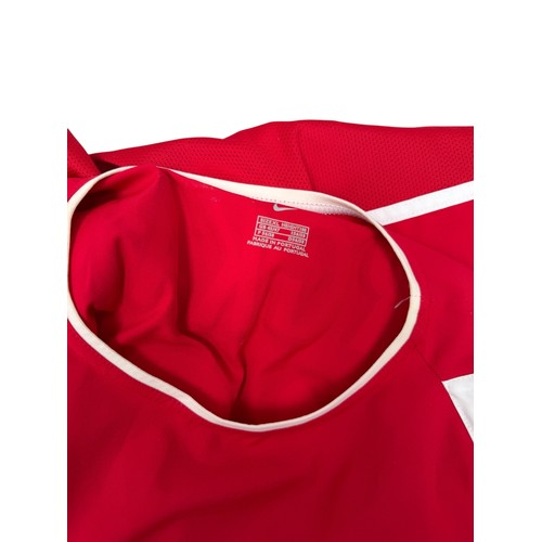 57 - DENNIS BERGKAMP 2002-04 ARSENAL MATCH WORN FOOTBALL SHIRT, SHORT SLEEVED RED SHIRT, PREMIER LEAGUE P... 