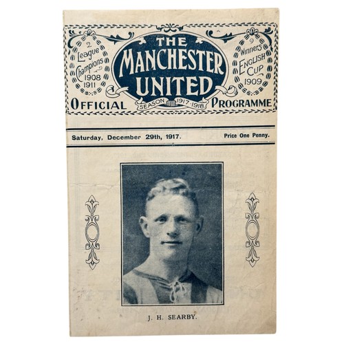 104 - MANCHESTER UNITED VERSUS BURNLEY 1917/18 FOOTBALL PROGRAMME, 29/12/1917, WW1 ISSUE 4-PAGE ISSUE. CHA... 