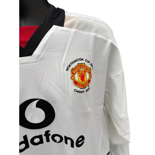 47 - DAVID BECKHAM MANCHESTER UNITED 2003 WORTHINGTON CUP FINAL MATCH ISSUE FOOTBALL SHIRT, LONG SLEEVED ... 