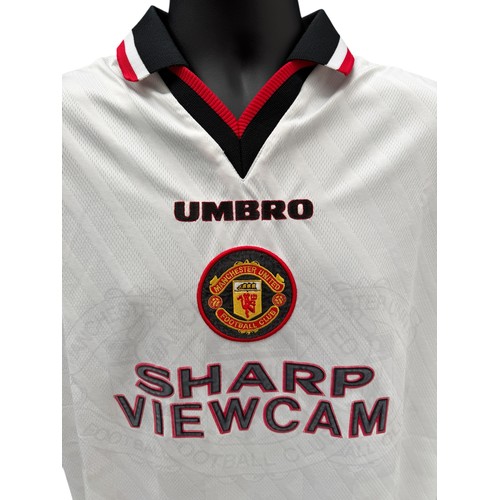 48 - ROY KEANE MANCHESTER UNITED 1996/97 MATCH WORN FOOTBALL SHIRT, SHORT SLEEVED AWAY SHIRT, KEANE No.16... 