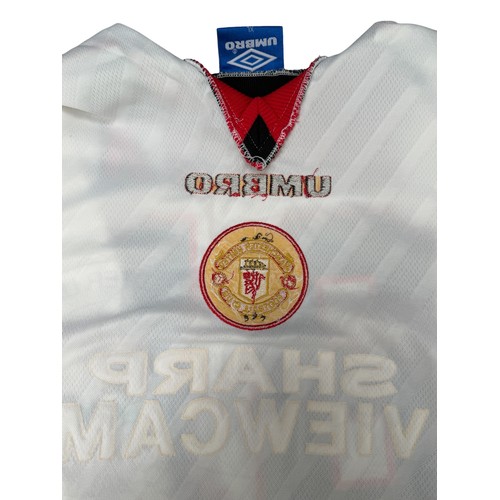 48 - ROY KEANE MANCHESTER UNITED 1996/97 MATCH WORN FOOTBALL SHIRT, SHORT SLEEVED AWAY SHIRT, KEANE No.16... 