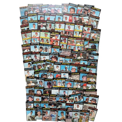 679 - 1971 TOPPS BASEBALL TRADE CARDS, GREEN BACKS, CIRCA 750 CARDS NOTED, CARDS ARE MIXED AND WE CANNOT V... 