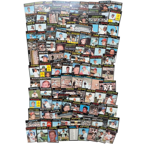 679 - 1971 TOPPS BASEBALL TRADE CARDS, GREEN BACKS, CIRCA 750 CARDS NOTED, CARDS ARE MIXED AND WE CANNOT V... 