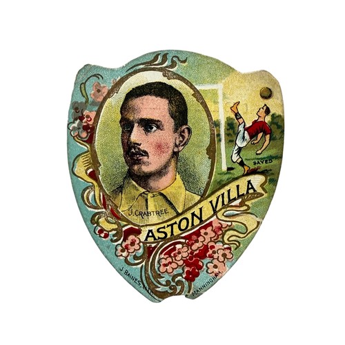 269 - J.BAINES FOOTBALL TRADE CARD, J.CRABTREE, ASTON VILLA, A PIONEERING VICTORIAN AND EDWARDIAN FOOTBALL... 