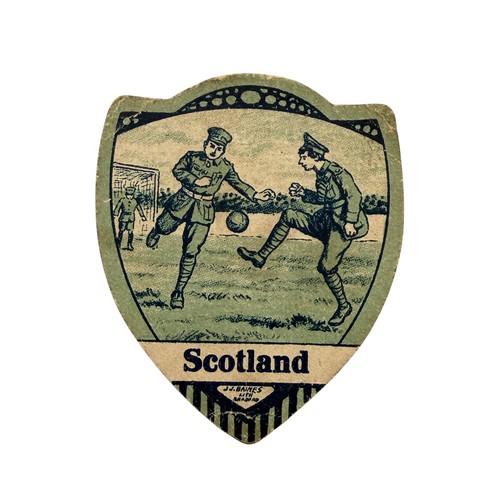 279 - J.BAINES FOOTBALL TRADE CARD, SCOTLAND, DEPICTING A MILITARY FOOTBALL FIXTURE.