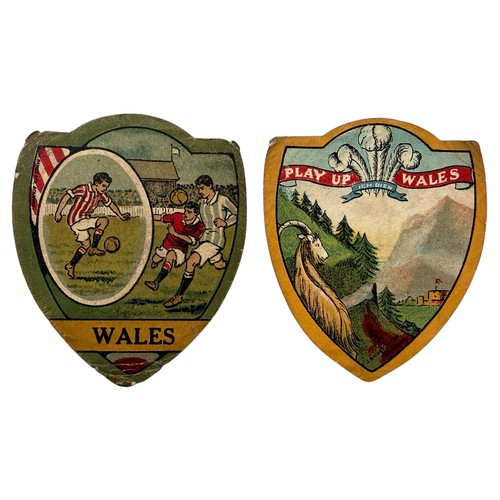 295 - J.BAINES FOOTBALL TRADE CARDS, WALES, 2 EXAMPLES, PLAY UP WALES ICH DIEN.