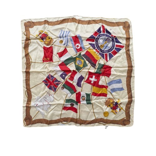 31 - 1966 WORLD CUP WILLIE TOURNAMENT HANDKERCHIEFS, OFFICIAL FA PRODUCTS, PINK EXAMPLE WITH ORIGINAL WOR... 