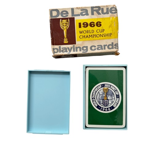 24 - 1966 WORLD CUP 'DE LA RUE' PLAYING CARDS, WITH ORIGINAL CASE & BOX, CARDS REMAIN SEALED, WITH AN ORI... 