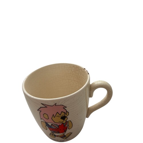 37 - 1966 WORLD CUP WILLIE TEA CUP, OFFICIAL FA PRODUCT, WORLD CUP WILLIE DEPICTED TO FRONT, SOME WEAR.