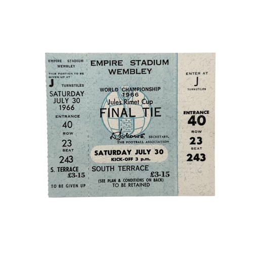 9 - COMPLETE SET OF ENGLAND WORLD CUP 1966 UNUSUED MATCH TICKETS, 6 FIXTURES, GROUP STAGES, QUARTER FINA... 