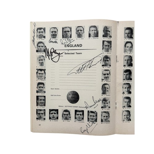 50 - 1966 WORLD CUP FINAL AUTOGRAPHED FOOTBALL PROGRAMME, SIGNED TO COVER BY NOBBY STILES, SIGNED TO INNE... 