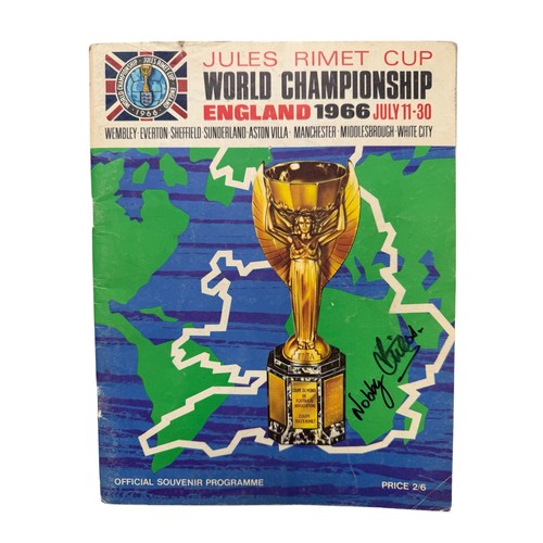 50 - 1966 WORLD CUP FINAL AUTOGRAPHED FOOTBALL PROGRAMME, SIGNED TO COVER BY NOBBY STILES, SIGNED TO INNE... 
