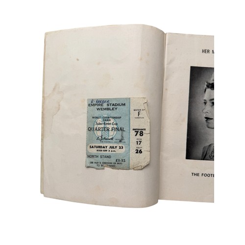 51 - 1966 ENGLAND WORLD CUP WINNERS MISCELLANY, WORLD CUP WILLIE BRANDED HANDKERCHIEF, TOURNAMENT PROGRAM... 