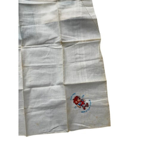 51 - 1966 ENGLAND WORLD CUP WINNERS MISCELLANY, WORLD CUP WILLIE BRANDED HANDKERCHIEF, TOURNAMENT PROGRAM... 