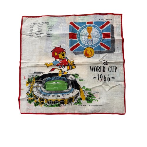 52 - 1966 ENGLAND WORLD CUP WINNERS EPHEMERA, WORLD CUP WILLIE HANDKERCHIEF, ORIGINAL FINAL PROGRAMME(CHA... 