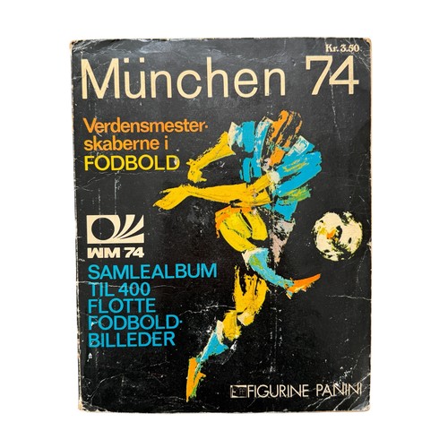 228 - 1974 WEST GERMANY WORLD CUP PANINI STICKER ALBUM, DANISH VERSION, ITEM IS COMPLETE WITH ALL STICKERS... 