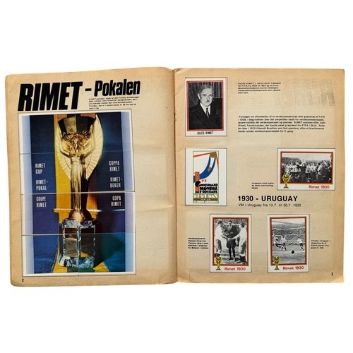 228 - 1974 WEST GERMANY WORLD CUP PANINI STICKER ALBUM, DANISH VERSION, ITEM IS COMPLETE WITH ALL STICKERS... 