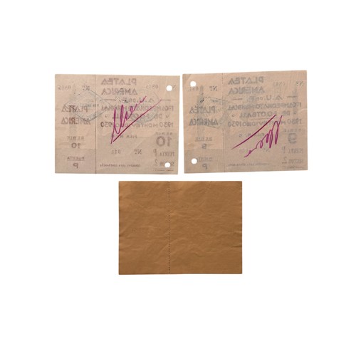 116 - 1930 WORLD CUP UNUSED COMPLETE MATCH TICKETS, SERIE 9, SERIE 10, SERIE 17, Nos 9 & 10 APPEAR AUTOGRA... 