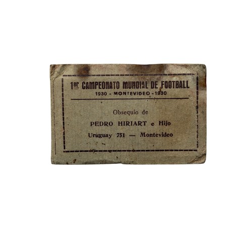 125 - 1930 WORLD CUP URUGUAY 'PEDRO HIRIART' CIGARETTE CARD BOOKLET, HIGHLY SCARCE MINIATURE BOOKLET FILLE... 