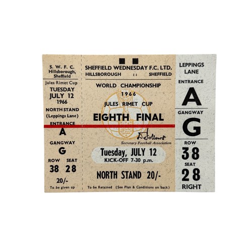 92 - FRANZ BECKENBAUER WORLD CUP DEBUT UNUSED MATCH TICKET, WEST GERMANY VERSUS SWITZERLAND, 12th JULY AT... 