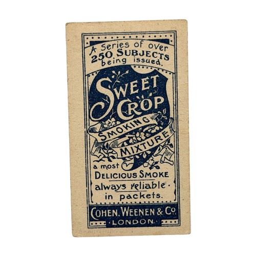 329 - 1900 G.O. SMITH COHEN WEENEN FOOTBALL CIGARETTE CARD, CORINTHIANS, SWEET CROP BACK.