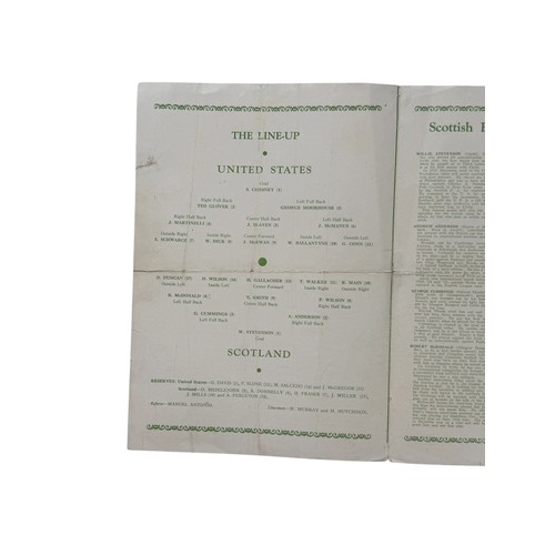 400 - 1935 UNITED STATES VERSUS SCOTLAND FOOTBALL PROGRAMME, 19/5/1935, SIGNED TO COVER BY TOMMY WALKER, V... 