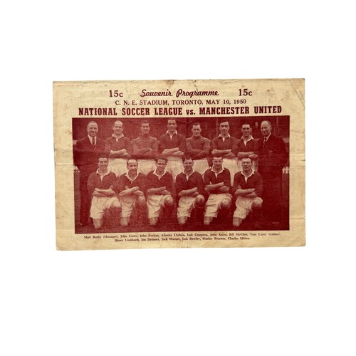 402 - 1950 NATIONAL SOCCER LEAGUE VERSUS MANCHESTER UNITED FOOTBALL PROGRAMME, 10/5/1950. CREASES, EDGE WE... 