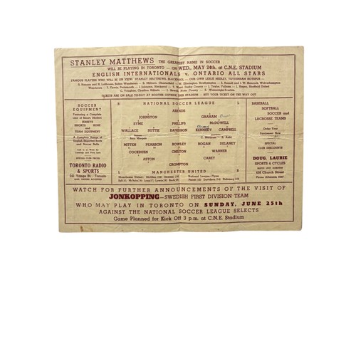 402 - 1950 NATIONAL SOCCER LEAGUE VERSUS MANCHESTER UNITED FOOTBALL PROGRAMME, 10/5/1950. CREASES, EDGE WE... 