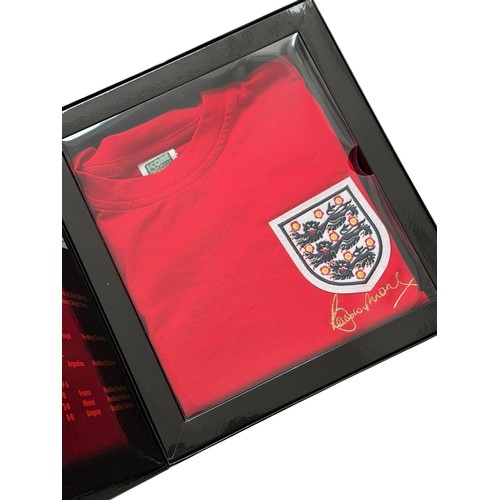41 - 1966 WORLD CUP 50th ANNIVERSARY BOBBY MOORE SIGNATORY SHIRT, UNOPENED IN ORIGINAL BOX, BY SCORE DRAW... 