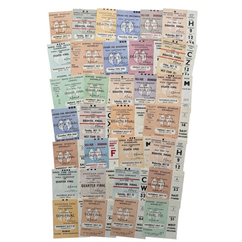 10 - COMPLETE SET OF WORLD CUP 1966 FOOTBALL TICKET STUBS, 32 FIXTURES, STORED IN A PRESENTATION BINDER, ... 