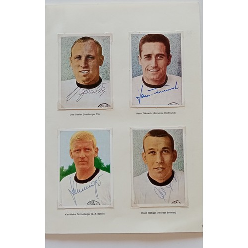 82 - 1966 WORLD CUP 'KUNOLD' AUTOGRAPHED TRADE CARD ALBUM, OVER 50 AUTOGRAPHS ON ORIGINAL 1966 TRADE CARD... 