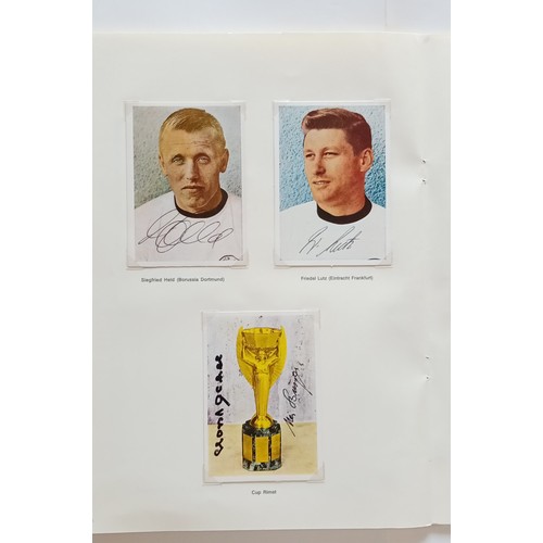 82 - 1966 WORLD CUP 'KUNOLD' AUTOGRAPHED TRADE CARD ALBUM, OVER 50 AUTOGRAPHS ON ORIGINAL 1966 TRADE CARD... 