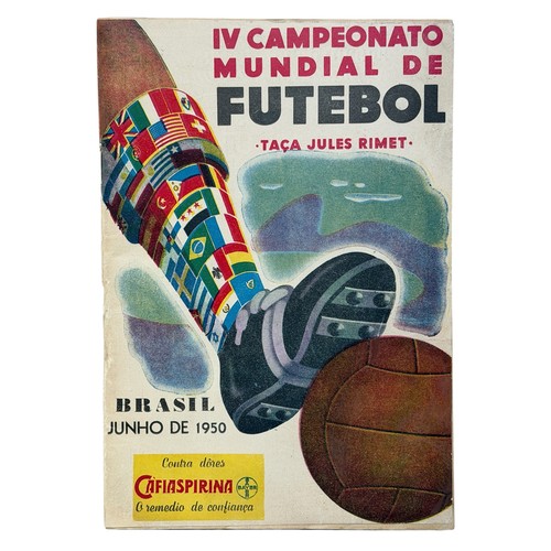 133 - 1950 BRAZIL WORLD CUP FOOTBALL PROGRAMME, ENGLAND VERSUS SPAIN, 2/7/1950, AN SUPER RARE PROGRAMME, S... 