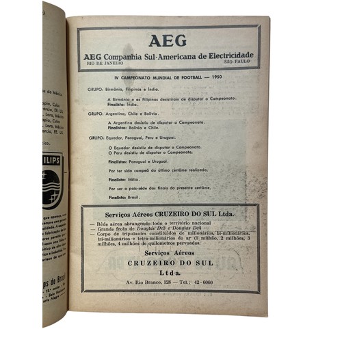 133 - 1950 BRAZIL WORLD CUP FOOTBALL PROGRAMME, ENGLAND VERSUS SPAIN, 2/7/1950, AN SUPER RARE PROGRAMME, S... 