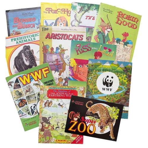5004 - COLLECTION OF PANINI STICKER ALBUMS, BERNARD UND BIANCA (COMPLETE), THE FOX AND THE HOUND (COMPLETE)... 