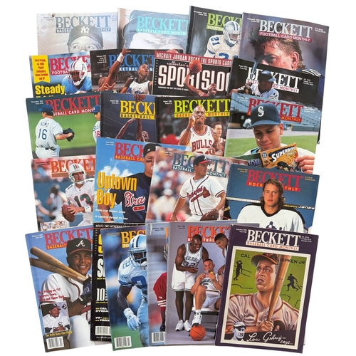 5011 - COLLECTION OF BECKETT BASEBALL/ FOOTBALL CARD MONTHLY MAGAZINES, 1990s, 22 TOTAL, INCLUDES MICKEY MA... 