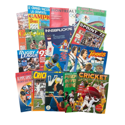 5012 - COLLECTION OF MIXED SPORTING PANINI STICKER ALBUMS, 1968 OLYMPICS (EMPTY), MONTREAL 1976 (EMPTY), 19... 