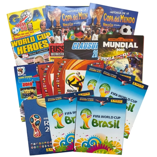 5015 - COLLECTION OF FOOTBALL STICKER ALBUMS, WORLD CUP, GOAL 1998, 2 EMPTY WORLD CUP STORY ALBUMS, WORLD C... 